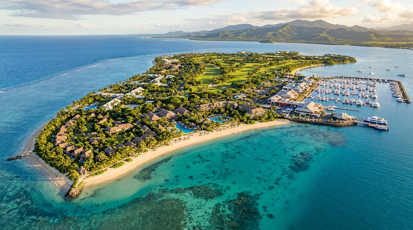 Family resort pool at Denarau Island Fiji