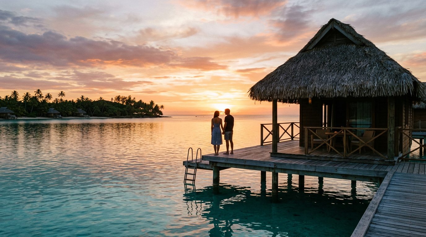Fiji honeymoon breakfast on bure veranda