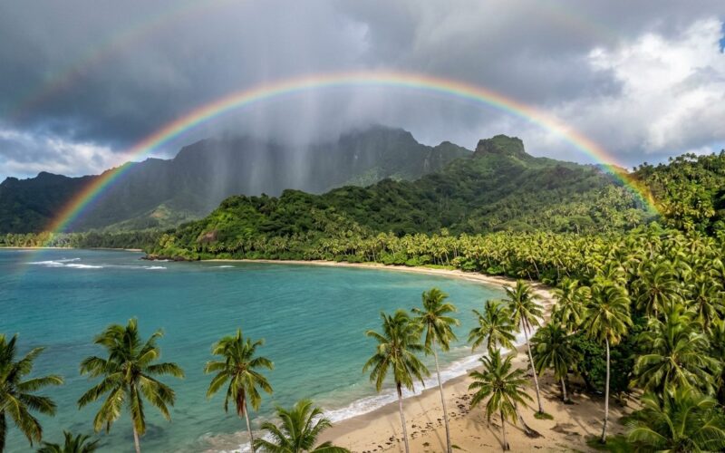 Fiji tropical sunset sky