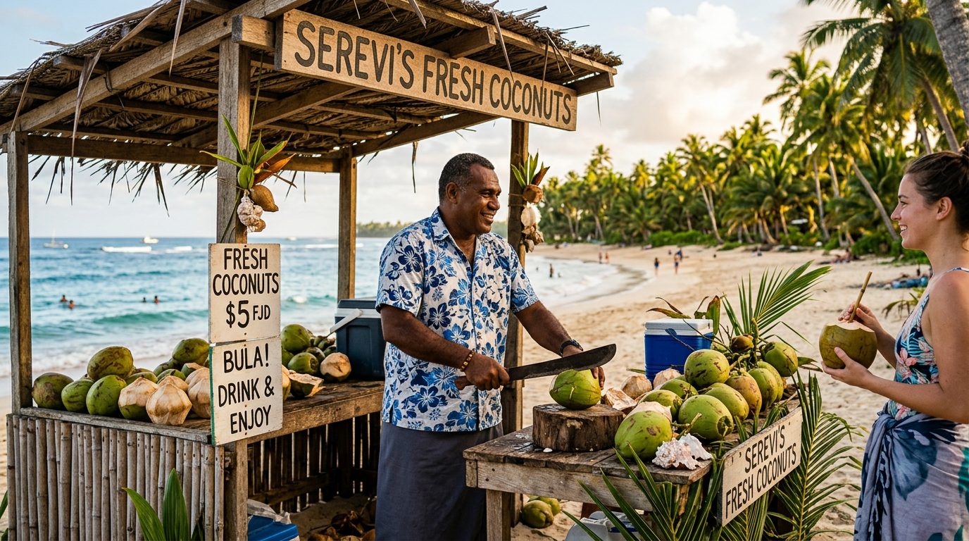 Natadola Beach Fiji wide white sand